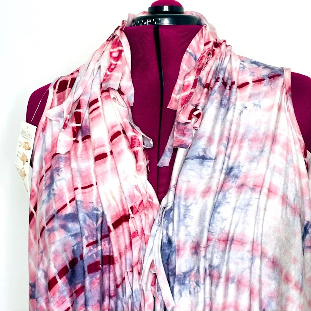 Shawl Dawls Boho tie dye fringe convertible hippie shawl scarf NWT One Size